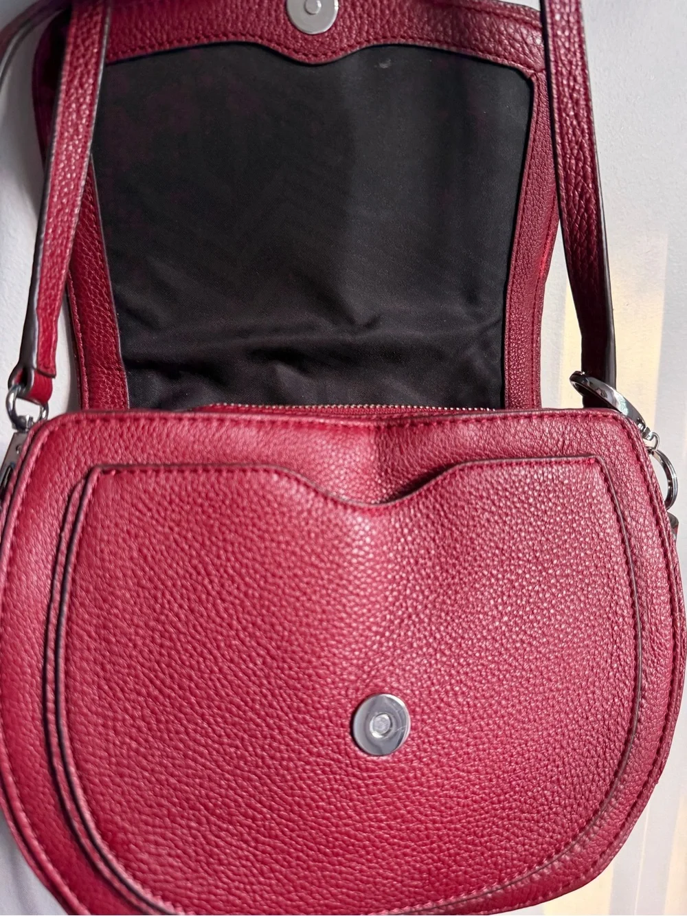 Rebecca Minkoff Mini Suki Suede Leather Saddle Crossbody Bag - Beet Burgundy